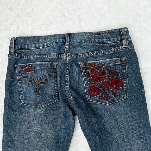 TED BAKER Y2k Floral Embroidered Low Rise Bootcut Jeans - Picture 6 of 13